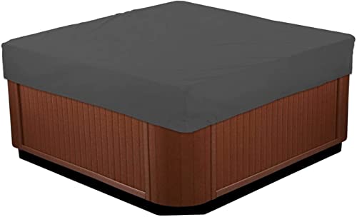 Abdeckung Whirlpools Terrassen-Whirlpool-Abdeckung, 210D Oxford-Gewebe, wasserdicht, UV-Schutz, für Garten und Außenbereich, quadratisch, SPA-Abdeckung, Schwarz, 215 x 215 x 30 cm von IBOWZ