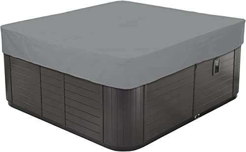 Abdeckung Whirlpools Wasserdichte quadratische Whirlpool-Abdeckung aus 210D-Polyester, Outdoor-SPA-Abdeckungen, Anti-UV-Gartenbad-Pool-Abdeckung, mehrere Größen zur Auswahl, grau, 210 x 210 x 30 cm von IBOWZ