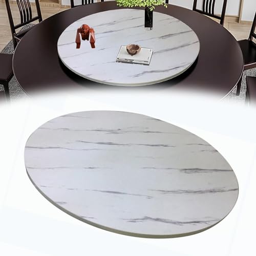 Drehplatte, Servierplatte,360° drehbarDrehbarer Drehteller aus Holz Lazy Susan, runder drehbarer Servierteller, Esstisch-Organizer-Tablett, drehbares Servierdisplay, glatt, geräuschlos (Farbe: Marmor von IBOWZ