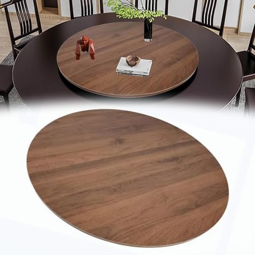 Drehplatte, Servierplatte,360° drehbarDrehbarer Drehteller aus Holz Lazy Susan, runder drehbarer Servierteller, Esstisch-Organizer-Tablett, drehbares Servierdisplay, glatt, geräuschlos (Farbe: Walnus von IBOWZ