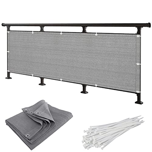 IBOWZ Balkon Sichtschutz Balkon-Sichtschutz,Höhe 60 cm/70 cm,Zaun-Schattennetzabdeckung mit Ösen,100% HDPE,UV-beständig,für Terrasse,Balkon im Freien (Color : Grey,Size : 60x1000 von IBOWZ