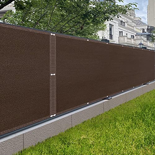IBOWZ Balkon Sichtschutz Zaun-Sichtschutz Höhe 160 cm/180 cm,strapazierfähige Zaunabdeckung mit Ösen und Kabelbindern für Garten-Hof-Hinterhof-Wand-Baustelle (Color : Brown,Size : 180x700cm) von IBOWZ