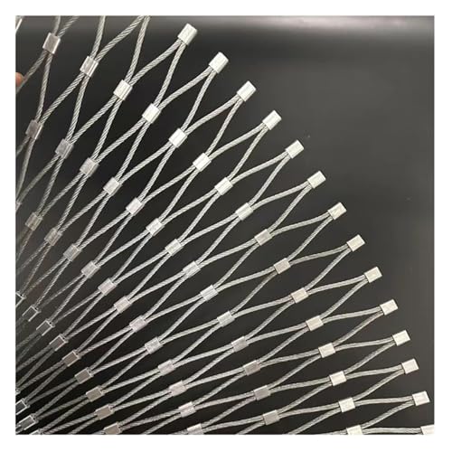 IBOWZ Drahtgitter,304 Edelstahl Drahtgeflecht Flexibles Edelstahlseilnetz, Diebstahlsicherer Geflochtener Zaun, Maschenweite 10 cm, Schlagfestes Garten-Geflügelschutznetz von IBOWZ