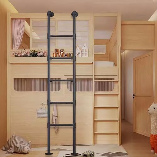 IBOWZ Fensterschachtleiter, An der Wand montierter Dachboden – Schwarze Stufe aus Schmiedemetall, 99–165 cm Höhe, Notausgang IBOWZ Fensterschachtleiter, An der Wand montierter Dachboden – Schwarze Stufe aus Schmiedemetall, 99–165 cm Höhe, Notausgang von IBOWZ