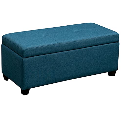 IBOWZ Sitzhocker mit Stauraum, Klappbare Aufbewahrungsbank, rechteckig, getuftete Oberseite, mit Scharnier, Spielzeugkiste für Wohnzimmer, Schlafzimmer, Eingang von IBOWZ
