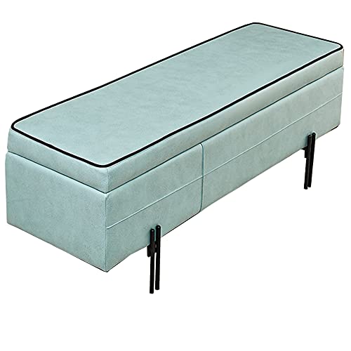 IBOWZ Sitzhocker mit Stauraum, Ottoman Fußhocker Haushalt Schuhwechselhocker 47 2in Rechteckiger Sofastuhl Technologie Tuch Staubp von IBOWZ