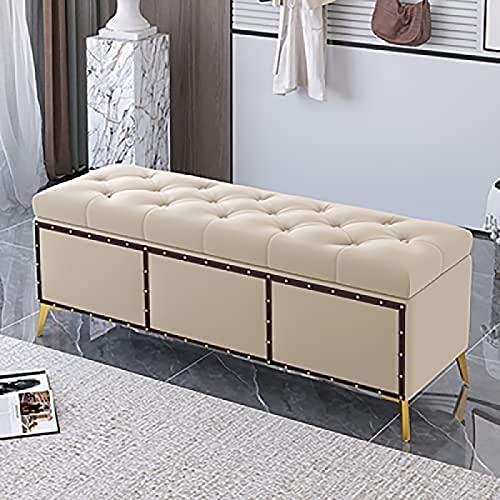 IBOWZ Sitzhocker mit Stauraum, Ottomane mit Samtaufbewahrung, Premium-Aufbewahrungsbank, Schlafzimmersitz, bequemer gepolsterter Sitz mit Organisation von IBOWZ