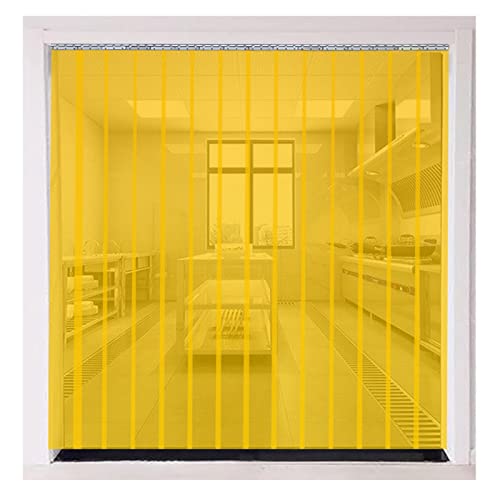 IBOWZ Transparenter PVC-Türvorhang Kit Kunststoffstreifen-Türvorhang, transparenter PVC-Vorhang, Vinyl-Türstreifen für Geschäft/Fabrik/Garage/Terrasse, gelb von IBOWZ
