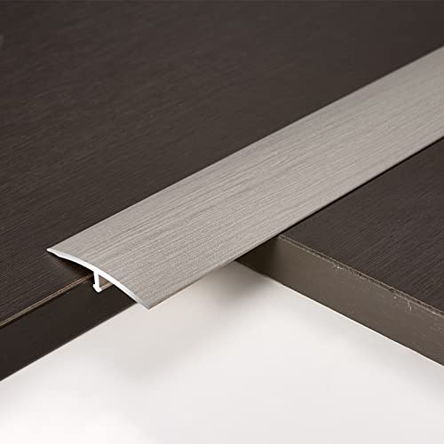 IBOWZ Übergangsprofil T-Form-Metallverkleidung, Schwellenübergangsstück zum Verbinden von Bodenlücken, Abdeckstreifen für unebene Bodennähte – Keramikfliesen zu Laminat, Holzmaserung von IBOWZ