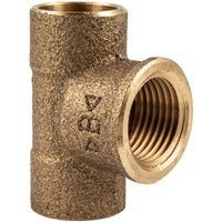 Rotguss-Lötfitting T-Stück 15 mm x 1/2 Zoll IG - Typ 4130G, DVGW Rotguss-Lötfitting T-Stück 15 mm x 1/2 Zoll IG - Typ 4130G, DVGW von IBP BÄNNINGER