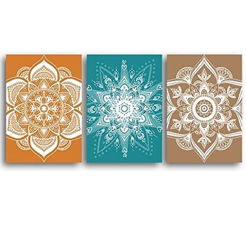 IBUKHSDGYIFH Mandala Blumenmuster Wandkunst Leinwand Gemälde Home Dekorative Böhmen Grün Orange Braun Bild Posterdruck für Wohnzimmer Ungerahmt-40X50cmx3 IBUKHSDGYIFH Mandala Blumenmuster Wandkunst Leinwand Gemälde Home Dekorative Böhmen Grün Orange Braun Bild Posterdruck für Wohnzimmer Ungerahmt-40X50cmx3 von IBUKHSDGYIFH