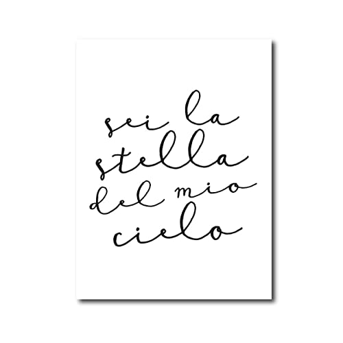 Italienisches Zitat Schwarz-Weiß-Wand-Kunst-Leinwand-Malerei Romantische Kalligraphie Poster Druckt Moderne Wandbild Italien Wohnkultur Ungerahmt-30x40cm Italienisches Zitat Schwarz-Weiß-Wand-Kunst-Leinwand-Malerei Romantische Kalligraphie Poster Druckt Moderne Wandbild Italien Wohnkultur Ungerahmt-30x40cm von IBUKHSDGYIFH