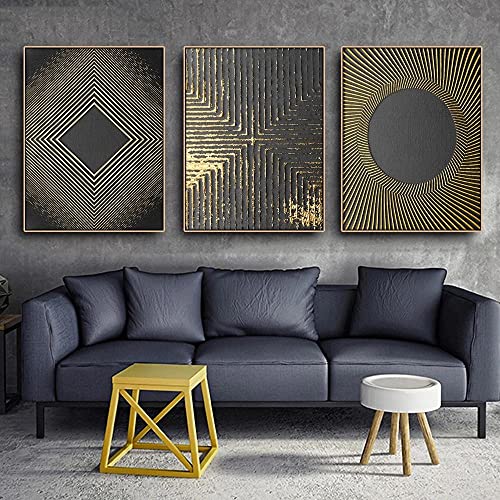 IBUKHSDGYIFH Moderne Klassische Abstrakte Gold Kreis Baum Textur Poster Und Drucke Kunstwerk Leinwand Drucke Bilder Dekoration Gemälde Ungerahmt-30x40cmx3 von IBUKHSDGYIFH