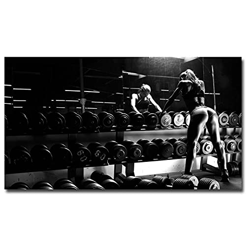 Sexy Bodybuilding Mädchen Motivation Zitat Kunst Poster Leinwand Malerei Druck Modern Gym Room Decor Fitness Sport Bild Ungerahmt-30x50cm von IBUKHSDGYIFH