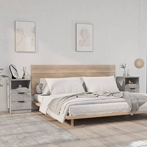 IBUQDDV Ablagetisch Nightstand Sofatisch Telefontisch Nachttische 2 STK. Betongrau Holzwerkstoff für Schlafzimmer, Esszimmer, Büro IBUQDDV Ablagetisch Nightstand Sofatisch Telefontisch Nachttische 2 STK. Betongrau Holzwerkstoff für Schlafzimmer, Esszimmer, Büro von IBUQDDV