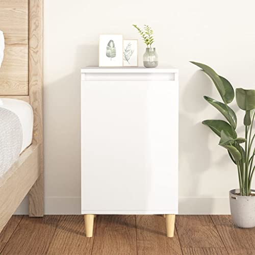 IBUQDDV Ablagetisch Sofatisch Nightstand Telefontisch Nachttisch Hochglanz-Weiß 40x35x70 cm Holzwerkstoff für Wohnzimmer, Schlafzimmer, Flur, Büro von IBUQDDV