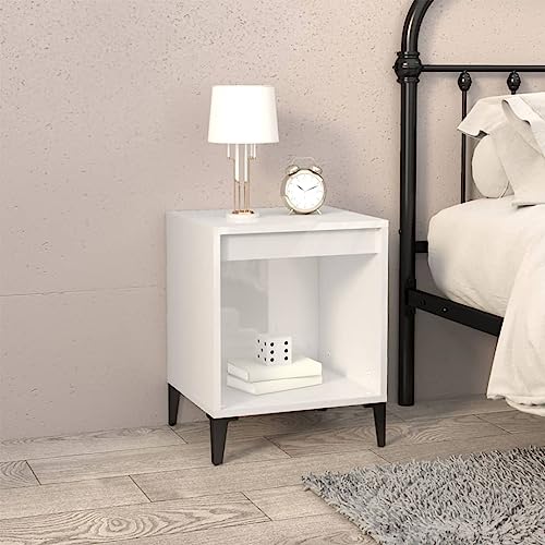 IBUQDDV Ablagetisch Sofatisch Telefontisch Nightstand Nachttisch Hochglanz-Weiß 40x35x50 cm für Schlafzimmer, Esszimmer, Büro von IBUQDDV