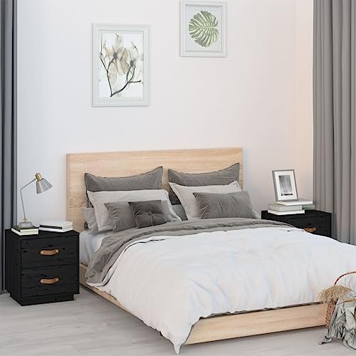 IBUQDDV Ablagetisch Sofatisch Telefontisch Nightstand Nachttische 2 STK. Schwarz 40x34x45 cm Massivholz Kiefer für Schlafzimmer Wohnzimmer IBUQDDV Ablagetisch Sofatisch Telefontisch Nightstand Nachttische 2 STK. Schwarz 40x34x45 cm Massivholz Kiefer für Schlafzimmer Wohnzimmer von IBUQDDV