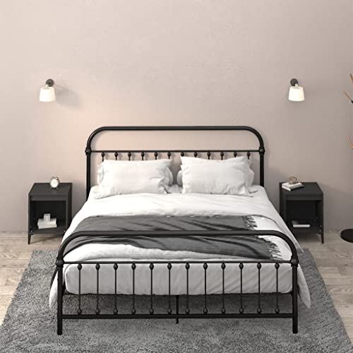IBUQDDV Ablagetisch Telefontisch Nightstand Sofatisch Nachttische 2 STK. Schwarz 40x35x50 cm für Schlafzimmer Wohnzimmer IBUQDDV Ablagetisch Telefontisch Nightstand Sofatisch Nachttische 2 STK. Schwarz 40x35x50 cm für Schlafzimmer Wohnzimmer von IBUQDDV