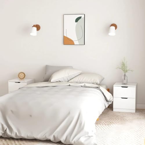 IBUQDDV Ablagetisch Telefontisch Sofatisch Nightstand Nachttische 2 STK. Hochglanz-Weiß 40x40x50 cm Spanplatte für Schlafzimmer Wohnzimmer von IBUQDDV