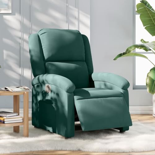 IBUQDDV Armlehnensessel Fernsehsessel Loungesitz Lesesessel Relaxsessel Elektrisch Dunkelgrün Samt für Bistro Küche Innen Außenbereich von IBUQDDV