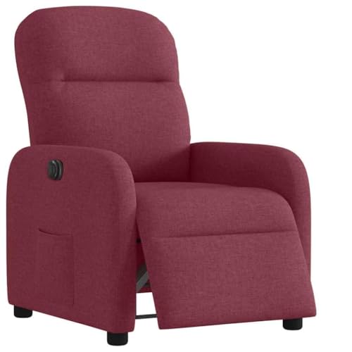 IBUQDDV Armlehnensessel Fernsehsessel Loungesitz Lesesessel Relaxsessel Elektrisch Weinrot Stoff für Schlafzimmer Büro Vanity von IBUQDDV