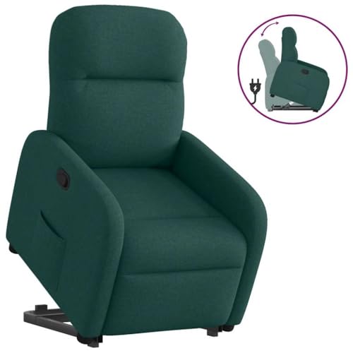IBUQDDV Armlehnensessel Fernsehsessel Loungesitz Lesesessel Relaxsessel mit Aufstehhilfe Dunkelgrün Stoff für Wohnzimmer Schlafzimmer von IBUQDDV