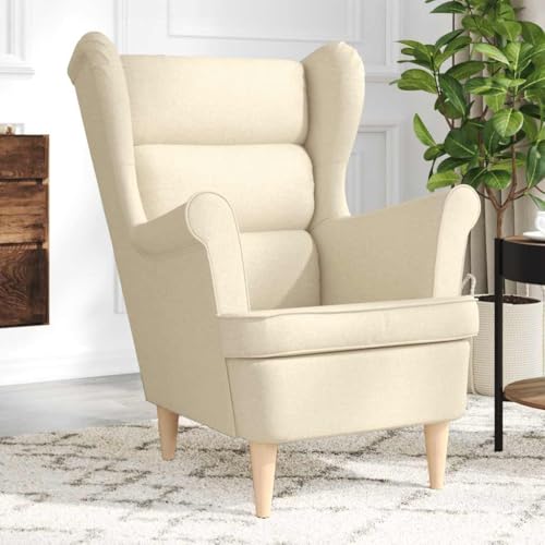 IBUQDDV Armlehnensessel Lesesessel Loungesitz Fernsehsessel Sessel Creme 74x84x100 cm Stoff für Büro Schlafzimmer von IBUQDDV
