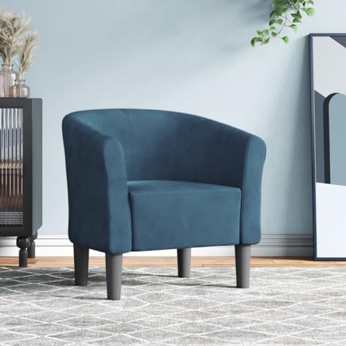 IBUQDDV Armlehnensessel Loungesitz Fernsehsessel Lesesessel Clubsessel Dunkelblau Samt für Schlafzimmer Büro Vanity von IBUQDDV