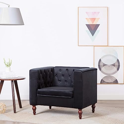 IBUQDDV Armlehnensessel Loungesitz Fernsehsessel Lesesessel Sessel Schwarz Samt für Wohnzimmer Schlafzimmer von IBUQDDV