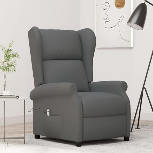 IBUQDDV Armlehnensessel Loungesitz Lesesessel Fernsehsessel Ohrensessel mit Liegefunktion Elektrisch Dunkelgrau Stoff für Bistro Küche Innen Außenbereich von IBUQDDV