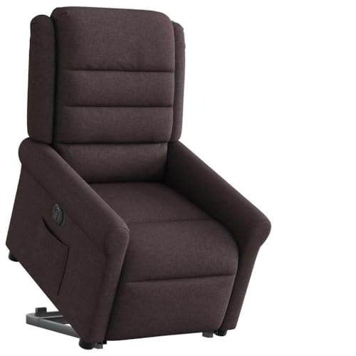 IBUQDDV Armlehnensessel Loungesitz Lesesessel Fernsehsessel Relaxsessel mit Aufstehhilfe Elektrisch Dunkelbraun Stoff für Schlafzimmer Büro Vanity von IBUQDDV