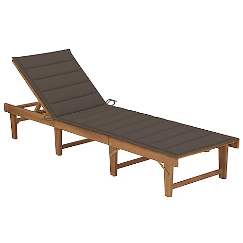 IBUQDDV Campingliege Strandliege Terassenmöbel Stuhl Outdoor Klappbare Sonnenliege mit Auflage Akazie Massivholz für Patio Strand Terrasse Pool von IBUQDDV