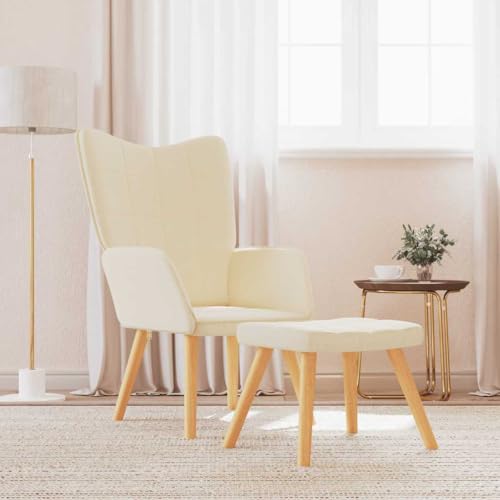 IBUQDDV Fernsehsessel Armlehnensessel Lesesessel Loungesitz Relaxsessel mit Hocker Creme Stoff für Bistro Küche Innen Außenbereich IBUQDDV Fernsehsessel Armlehnensessel Lesesessel Loungesitz Relaxsessel mit Hocker Creme Stoff für Bistro Küche Innen Außenbereich von IBUQDDV