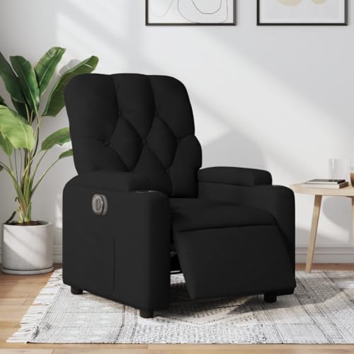 IBUQDDV Fernsehsessel Armlehnensessel Loungesitz Lesesessel Relaxsessel Elektrisch Schwarz Stoff für Wohnzimmer Schlafzimmer von IBUQDDV