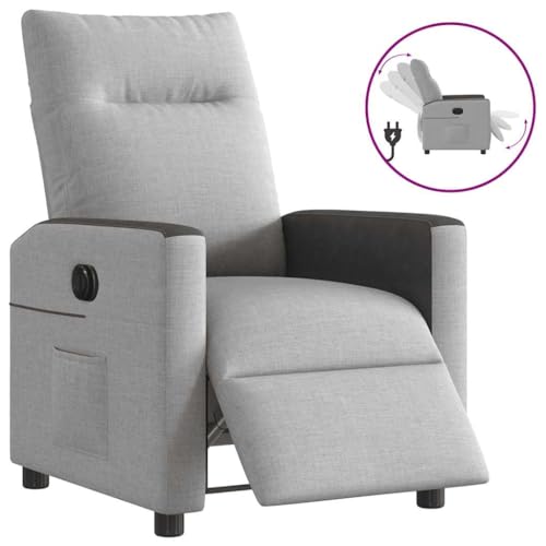 IBUQDDV Fernsehsessel Armlehnensessel Loungesitz Lesesessel Relaxsessel Elektrisch Wolkengrau Stoff für Büro Schlafzimmer Leseecken von IBUQDDV