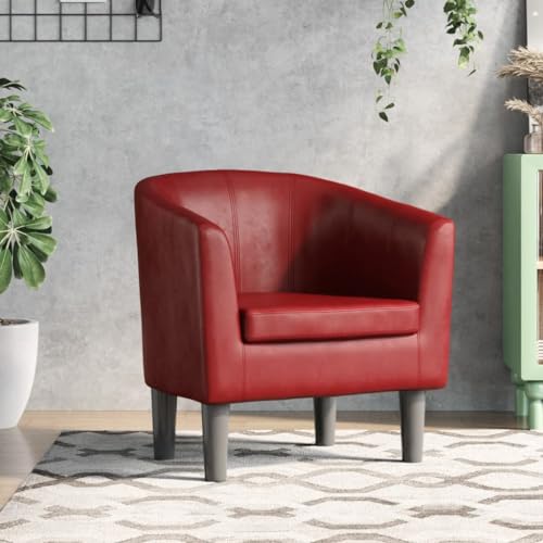 IBUQDDV Fernsehsessel Lesesessel Armlehnensessel Loungesitz Clubsessel Weinrot Kunstleder für Schlafzimmer Büro Vanity von IBUQDDV