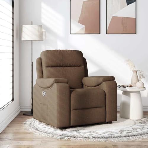 IBUQDDV Fernsehsessel Lesesessel Armlehnensessel Loungesitz Relaxsessel Braun Stoff für Büro Schlafzimmer von IBUQDDV