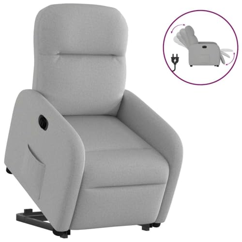 IBUQDDV Fernsehsessel Lesesessel Armlehnensessel Loungesitz Relaxsessel mit Aufstehhilfe Elektrisch Wolkengrau Stoff für Büro Schlafzimmer Leseecken von IBUQDDV