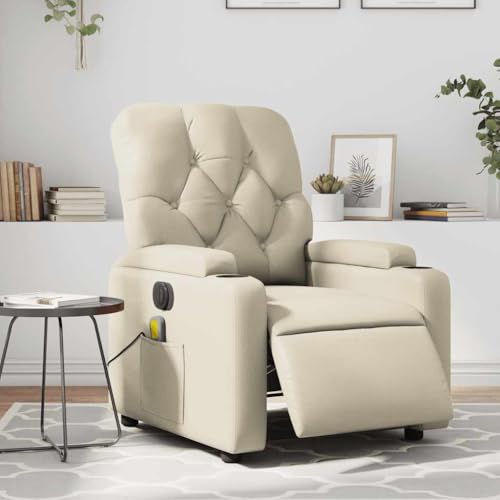 IBUQDDV Fernsehsessel Loungesitz Armlehnensessel Lesesessel Massagesessel Elektrisch Creme Kunstleder für Bistro Küche Innen Außenbereich IBUQDDV Fernsehsessel Loungesitz Armlehnensessel Lesesessel Massagesessel Elektrisch Creme Kunstleder für Bistro Küche Innen Außenbereich von IBUQDDV