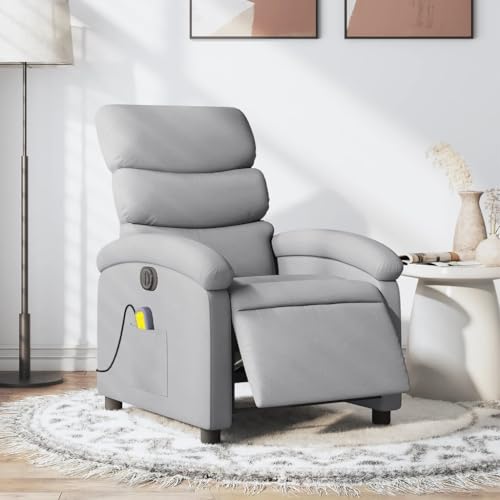 IBUQDDV Fernsehsessel Loungesitz Armlehnensessel Lesesessel Massagesessel Elektrisch Hellgrau Stoff für Schlafzimmer Büro Vanity von IBUQDDV