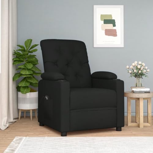 IBUQDDV Fernsehsessel Loungesitz Lesesessel Armlehnensessel Relaxsessel Elektrisch Schwarz Stoff für Wohnzimmer Schlafzimmer von IBUQDDV