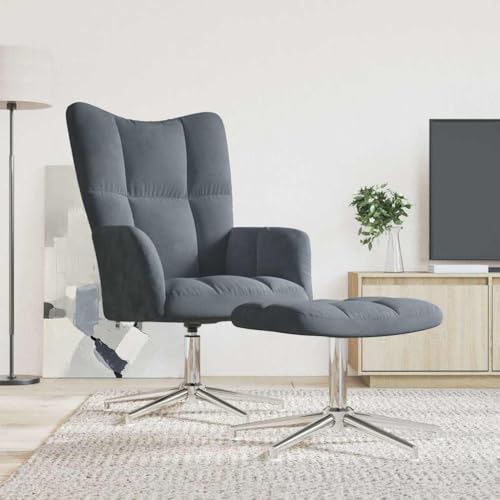 IBUQDDV Fernsehsessel Loungesitz Lesesessel Armlehnensessel Relaxsessel mit Hocker Dunkelgrau Samt für Wohnzimmer Schlafzimmer IBUQDDV Fernsehsessel Loungesitz Lesesessel Armlehnensessel Relaxsessel mit Hocker Dunkelgrau Samt für Wohnzimmer Schlafzimmer von IBUQDDV