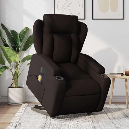 IBUQDDV Lesesessel Armlehnensessel Fernsehsessel Loungesitz Elektrischer Massagesessel mit Aufstehhilfe Dunkelbraun Stoff für Büro Schlafzimmer Leseecken IBUQDDV Lesesessel Armlehnensessel Fernsehsessel Loungesitz Elektrischer Massagesessel mit Aufstehhilfe Dunkelbraun Stoff für Büro Schlafzimmer Leseecken von IBUQDDV
