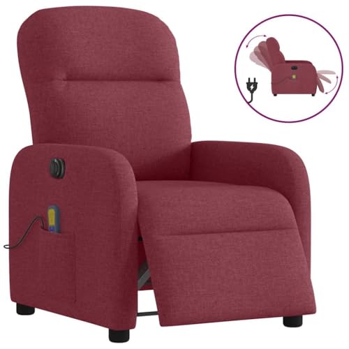 IBUQDDV Lesesessel Armlehnensessel Fernsehsessel Loungesitz Massagesessel Elektrisch Weinrot Stoff für Wohnzimmer Schlafzimmer von IBUQDDV
