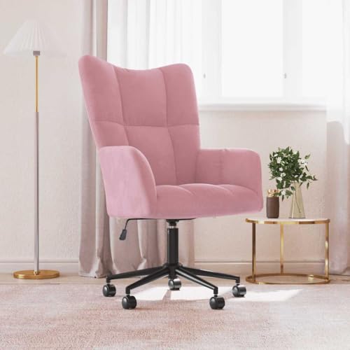 IBUQDDV Lesesessel Armlehnensessel Fernsehsessel Loungesitz Relaxsessel Rosa Samt für Wohnzimmer Schlafzimmer von IBUQDDV
