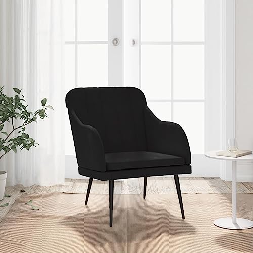 IBUQDDV Lesesessel Armlehnensessel Fernsehsessel Loungesitz Sessel Schwarz 63x76x80 cm Samt für Schlafzimmer Büro Vanity von IBUQDDV
