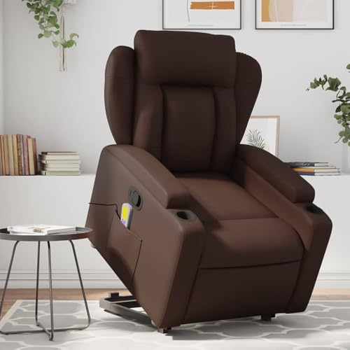 IBUQDDV Lesesessel Armlehnensessel Loungesitz Fernsehsessel Massagesessel mit Aufstehhilfe Braun Kunstleder für Büro Schlafzimmer Leseecken IBUQDDV Lesesessel Armlehnensessel Loungesitz Fernsehsessel Massagesessel mit Aufstehhilfe Braun Kunstleder für Büro Schlafzimmer Leseecken von IBUQDDV