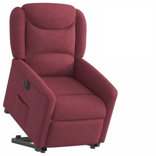 IBUQDDV Lesesessel Armlehnensessel Loungesitz Fernsehsessel Relaxsessel mit Aufstehhilfe Elektrisch Weinrot Stoff für Bistro Küche Innen Außenbereich von IBUQDDV