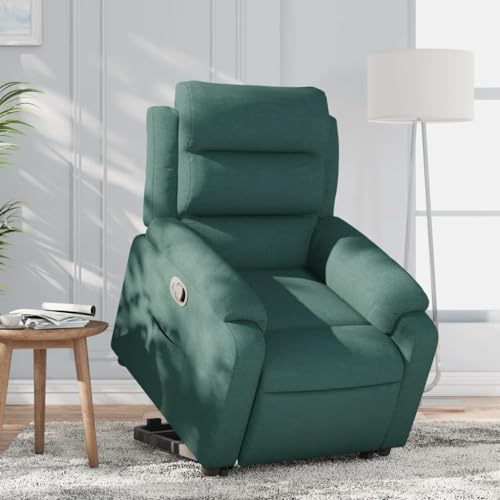 IBUQDDV Lesesessel Fernsehsessel Armlehnensessel Loungesitz Relaxsessel mit Aufstehhilfe Dunkelgrün Stoff für Bistro Küche Innen Außenbereich von IBUQDDV
